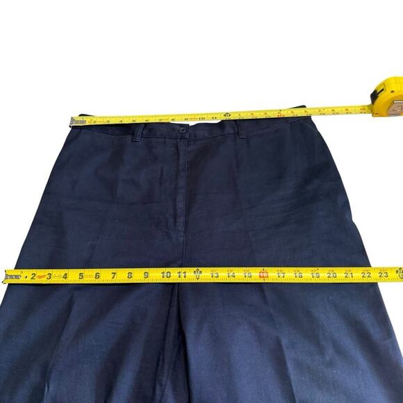 Vtg 80s 90s Lauren Jeans Co Pants Blue Womens Wide Leg Cropped Preppy Prep 16 - Picture 6 of 8